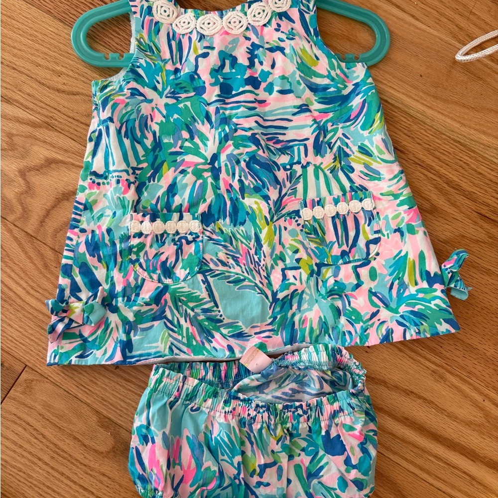 Lilly Pulitzer Pink and Blue Baby Outfit
